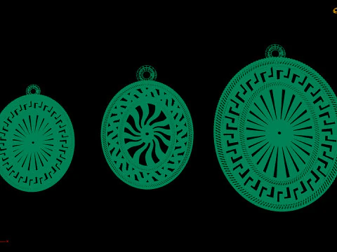 Pendant Bundle Set of 3 Geometric Jewelry Designs STL 3DM 3D Print Model