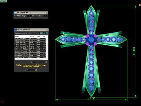 Cross Pendant Religious Jewelry STL 3DM 3D Print Model