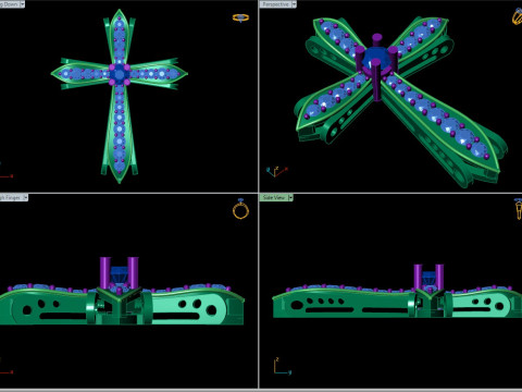Cross Pendant Religious Jewelry STL 3DM 3D Print Model