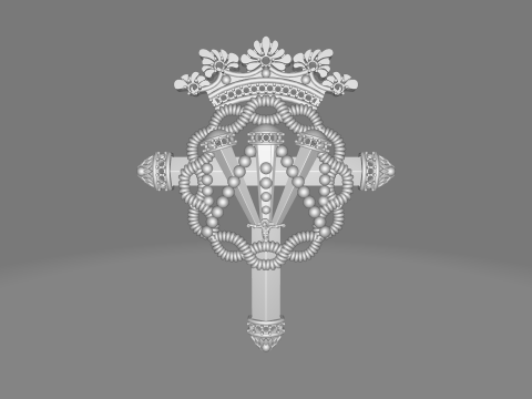 Large Cross Pendant High Detail 3D Jewelry Model STL 3DM Model 3D