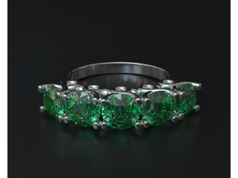 5-Stone Ring Design Elegant Band Style STL 3DM Jewelry Model 3D Modell