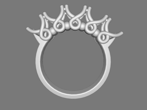 5-Stone Ring Design Elegant Band Style STL 3DM Jewelry Model 3Dモデル