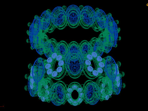 Anello Eternity con due motivi e fascia di diamanti Modello di stampa 3D