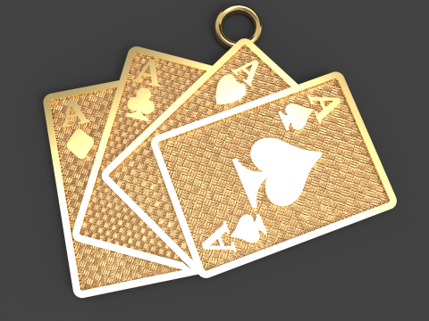 Cards Pendant 3D Printable Jewelry Model Modèle 3D