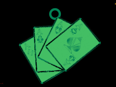 Cards Pendant 3D Printable Jewelry Model Modello 3D