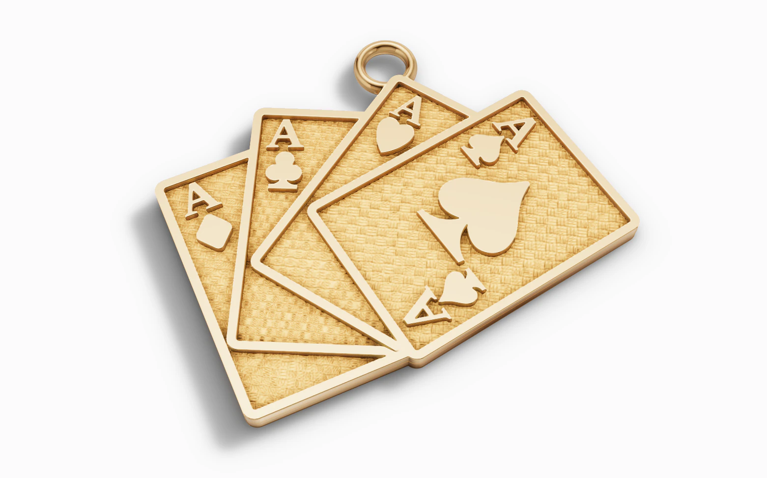 Playing Cards Pendant -Poker Ace Charm Jewelry STL 3D Print Model .c4d .max .obj .3ds .fbx .stl .blend 