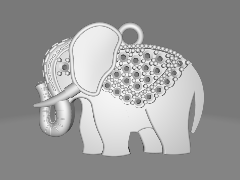 Elephant Pendant 3D Printable for Jewelry 3D Modell