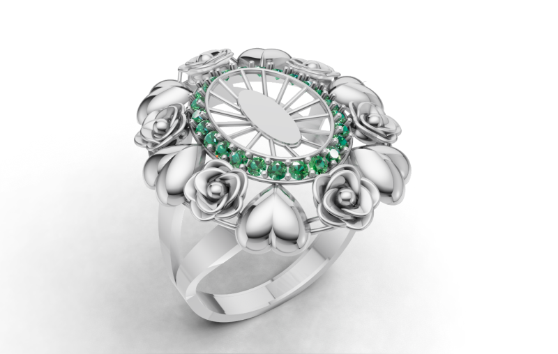Elegant Heart Ring with Floral Accent 3D Jewelry Design 3D Model .c4d .max .obj .3ds .fbx .stl .blend