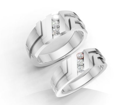 Timeless Matching Couple Ring Set 3D CAD Jewelry Design 3D Modell