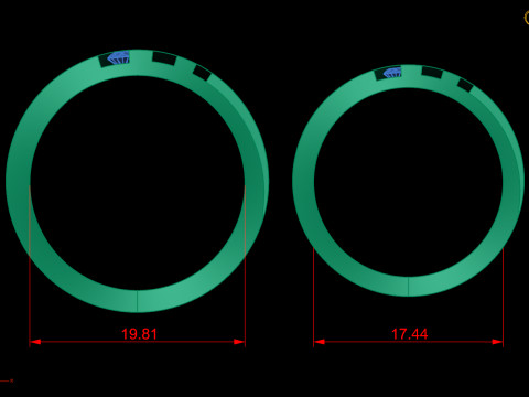 Timeless Matching Couple Ring Set 3D CAD Jewelry Design 3D Modell