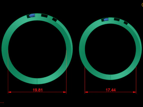 Couple Ring Set Matching Wedding Bands 3D Print Model