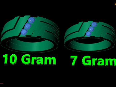 Couple Ring Set Matching Wedding Bands 3D Print Model