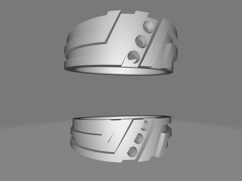 Couple Ring Set Matching Wedding Bands 3D Print Model