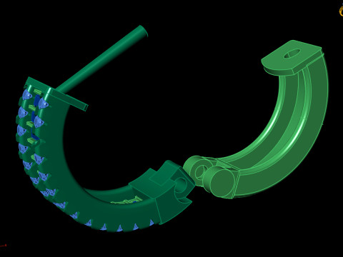 Elegant Gemstone-Set Hoop Earring 3D CAD Jewelry Model Modello 3D