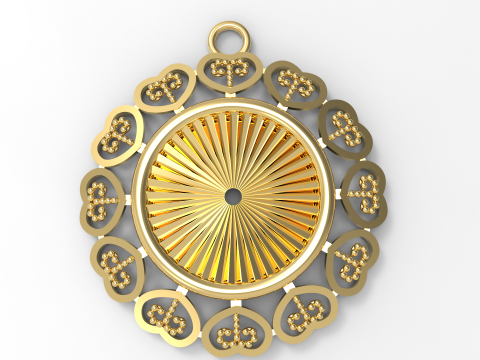 Minimalist Plain Pendant with Center Hole Versatile 3D Jewelry Model 3Dモデル