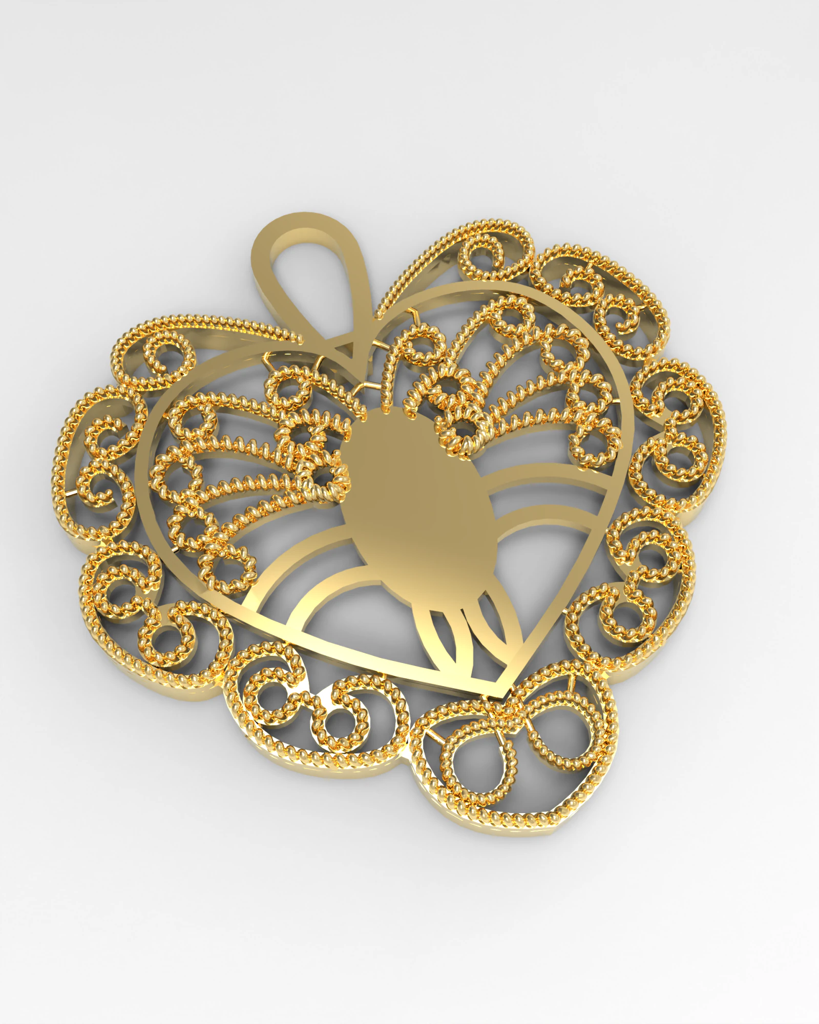 Plain Heart Pendant 3D Print Model .c4d .max .obj .3ds .fbx .stl .blend 