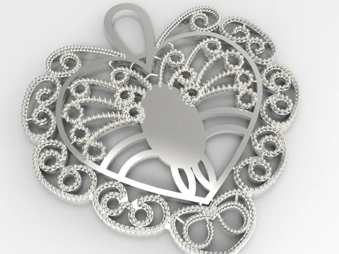Plain Heart Pendant 3D Print Model