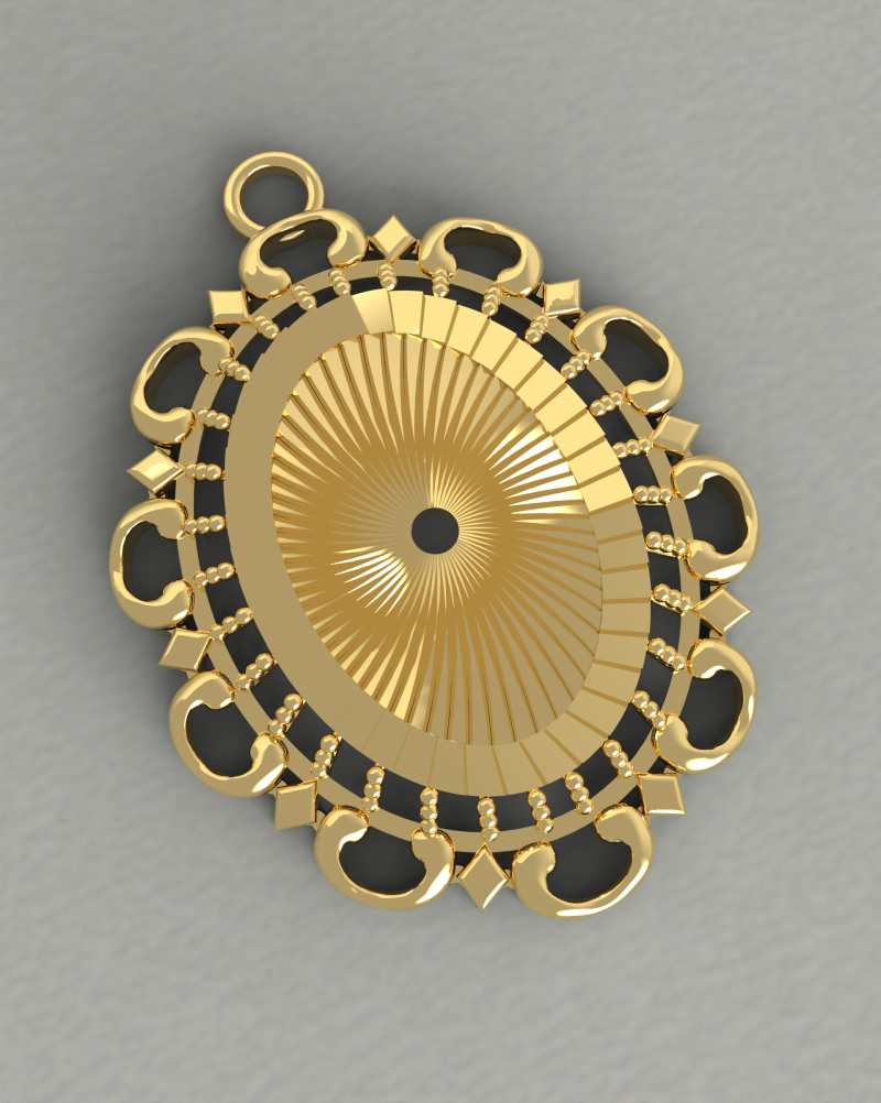 Oval Pendant with Open Center 3D 模型 .c4d .max .obj .3ds .fbx .stl .blend