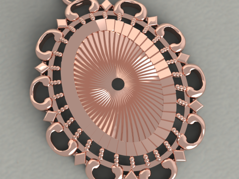 Oval Pendant with Open Center 3D 模型