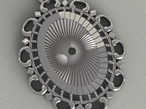 Oval Pendant with Open Center 3D 模型
