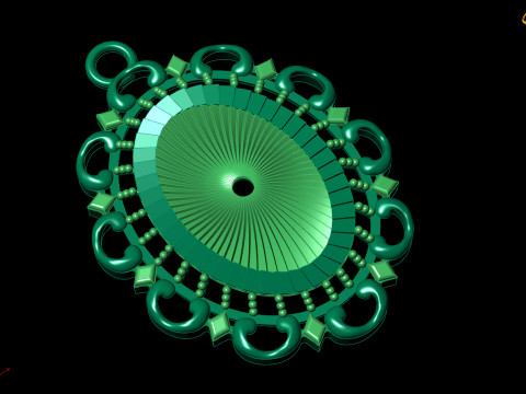 Oval Pendant with Open Center 3D 模型