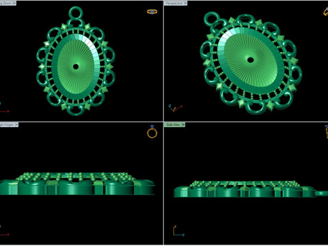 Oval Pendant with Open Center 3D 模型