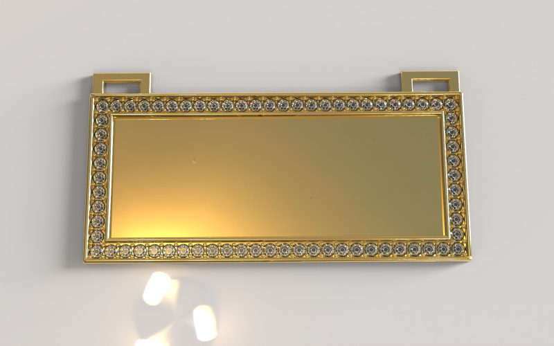 Rectangle Pendant with Gem Border 3Dモデル .c4d .max .obj .3ds .fbx .stl .blend
