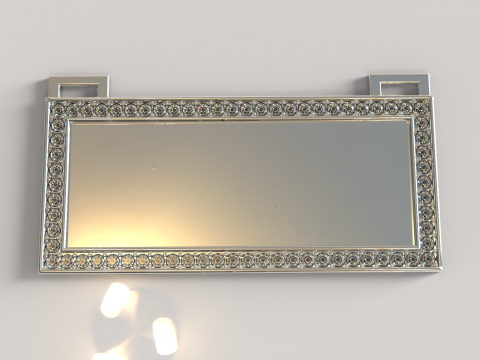 Rectangle Pendant with Gem Border 3Dモデル