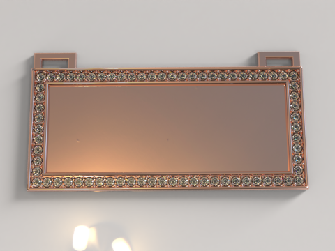 Rectangle Pendant with Gem Border 3Dモデル