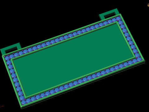Rectangle Pendant with Gem Border 3Dモデル