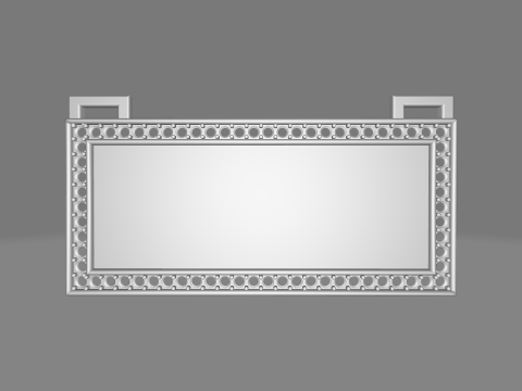 Rectangle Pendant with Gem Border 3Dモデル