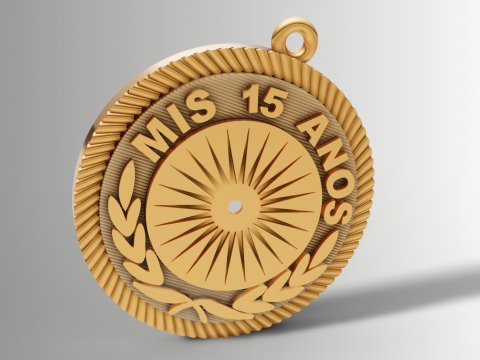 Mis 15 Aos Medal Pendant STL 3Dm Quinceaera Jewelry 3D Modell