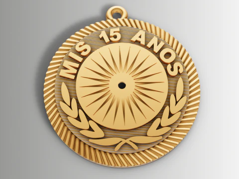 Mis 15 Aos Medal Pendant STL 3Dm Quinceaera Jewelry 3D Print Model