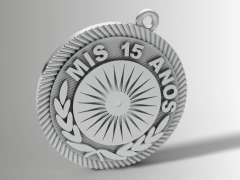 Mis 15 Aos Medal Pendant STL 3Dm Quinceaera Jewelry 3D Print Model