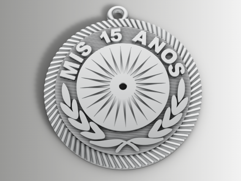 Mis 15 Aos Medalla Colgante STL 3Dm Quinceaera Joyería Modelo de impresión 3D