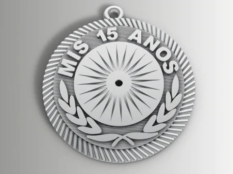 Mis 15 Aos Medal Pendant STL 3Dm Quinceaera Jewelry 3D Print Model