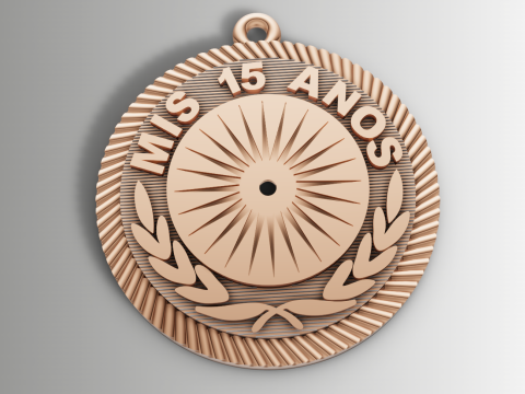 Mis 15 Aos Medalla Colgante STL 3Dm Quinceaera Joyería Modelo de impresión 3D