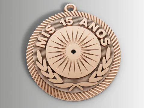Mis 15 Aos Medal Pendant STL 3Dm Quinceaera Jewelry 3D Print Model