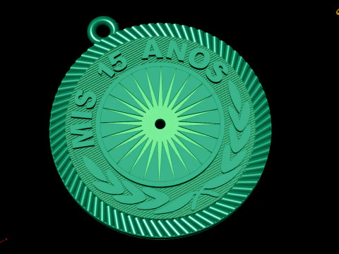 Mis 15 Aos Medal Pendant STL 3Dm Quinceaera Jewelry 3D Print Model