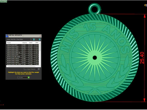 Mis 15 Aos Medal Pendant STL 3Dm Quinceaera Jewelry 3D Print Model