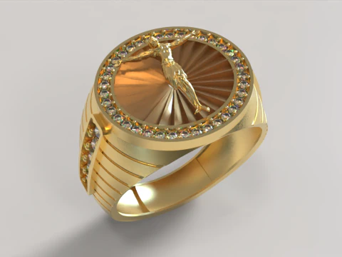 Anello da uomo e figura di Ges&ugrave; Modello 3D