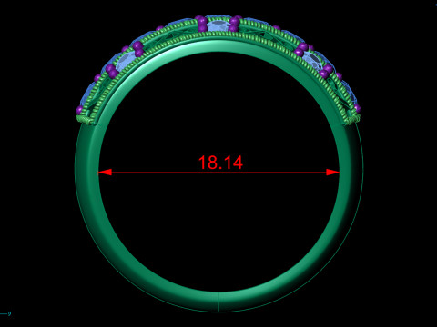 Elegant Gemstone Band Ring 3D Model