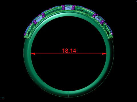 Elegant Gemstone Band Ring 3D Print Model