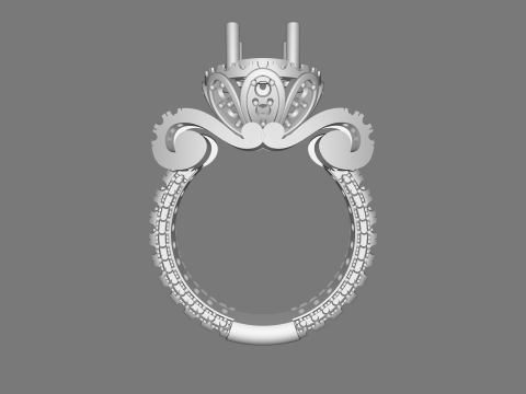 Elegant Gemstone Ring 3D Modell