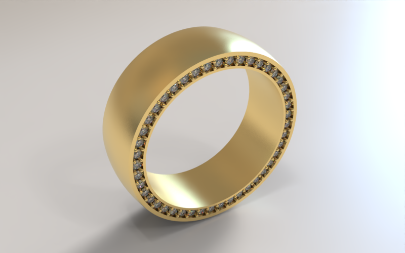 Gemstone Band 3D Model .c4d .max .obj .3ds .fbx .stl .blend