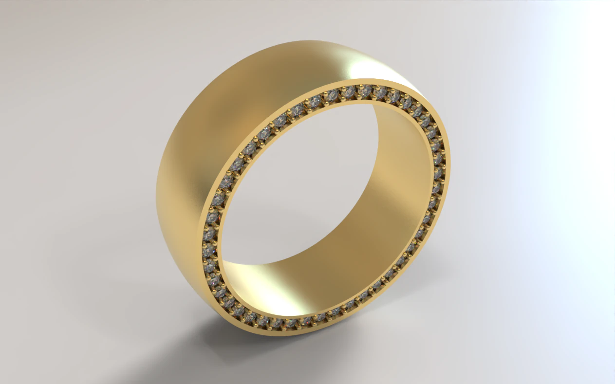 Gemstone Band 3D Print Model .c4d .max .obj .3ds .fbx .stl .blend