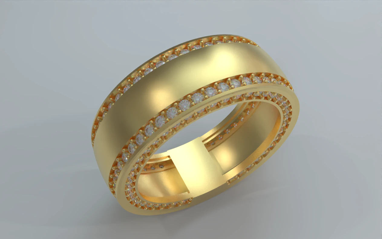 Gemstone Band 2 3D Print Model .c4d .max .obj .3ds .fbx .stl .blend 