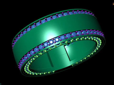 Gemstone Band 2 3D Print Model
