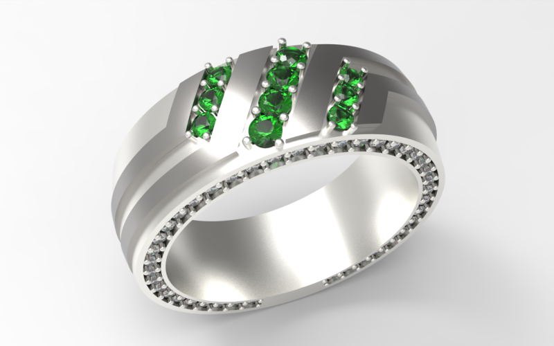 Gemstone Band 3 3D Model .c4d .max .obj .3ds .fbx .stl .blend 