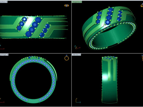 Gemstone Band 3 3D Print Model